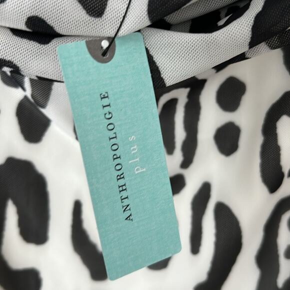 NWT $128 AFRM Anthropologie black white leopard stretchy mesh dress 3XL - Picture 3 of 11